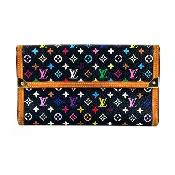 LOUIS VUITTON TAKASHI MURAKAMI Multicolor International Wallet w LV Bag & LV Box - Picture 2 of 16